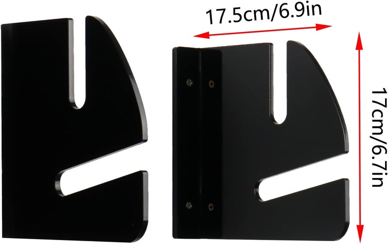 WLSANX Skateboard Rack Wall Mount Double Layer Skateboard Display Rack Wall Mount Skateboard Shelf Skateboard Storage Rack Skateboard Deck Display Rack Skateboard Holder Wall (Black 1 Pair) - Image 2